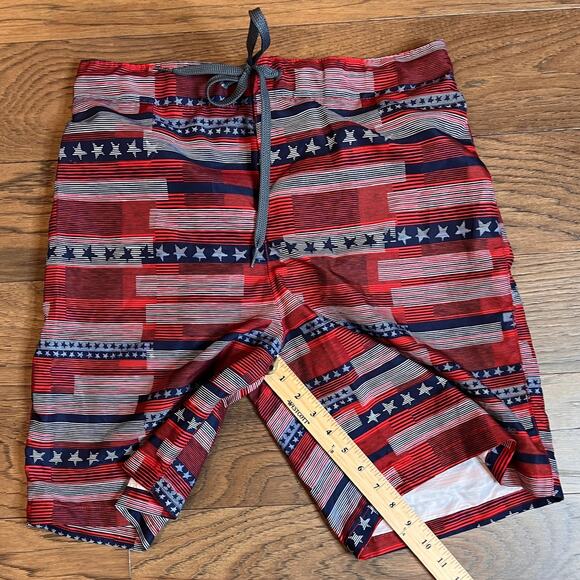 Speedo Swim Trunks Medium American Flag USA Patriotic Swimsuit Shorts - Picture 5 of 8